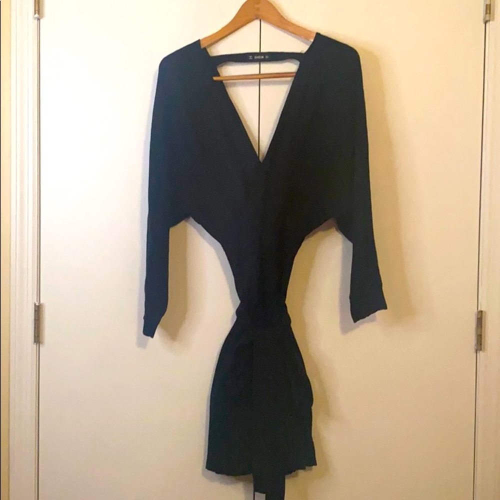 Winter/Fall Black Knitted Long Sleeve Dress